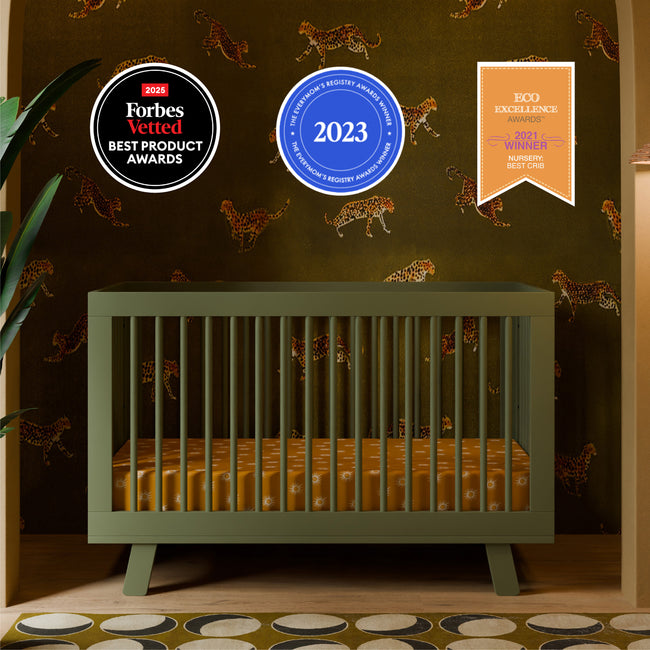 M4201OL,Babyletto,Hudson 3-in-1 Convertible Crib w/Toddler Bed Conversion Kit in Olive