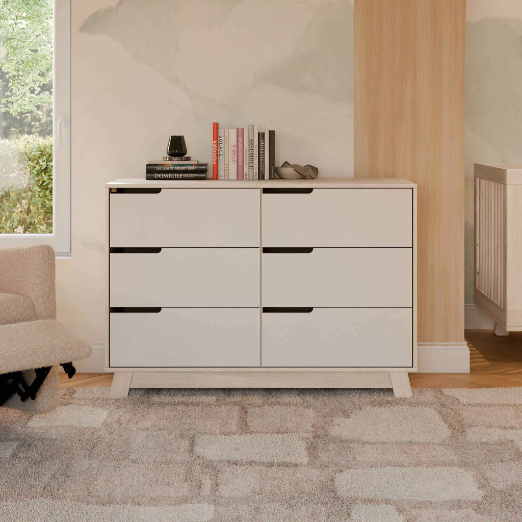M4216NXW,Babyletto,Hudson 6-Drawer Double Dresser  Assembled in Washed Natural and White
