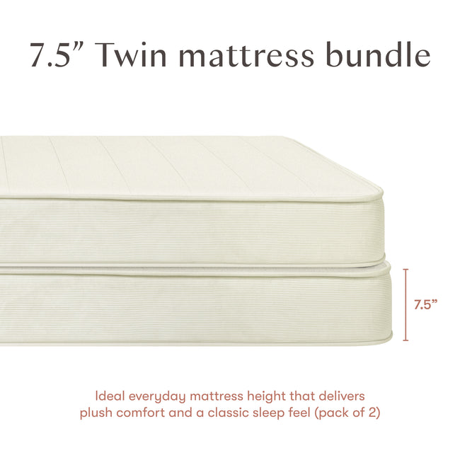 M53107A,Babyletto Kids,Essential 7.5 Twin Bunk Kids Mattress Bundle with Memory Foam