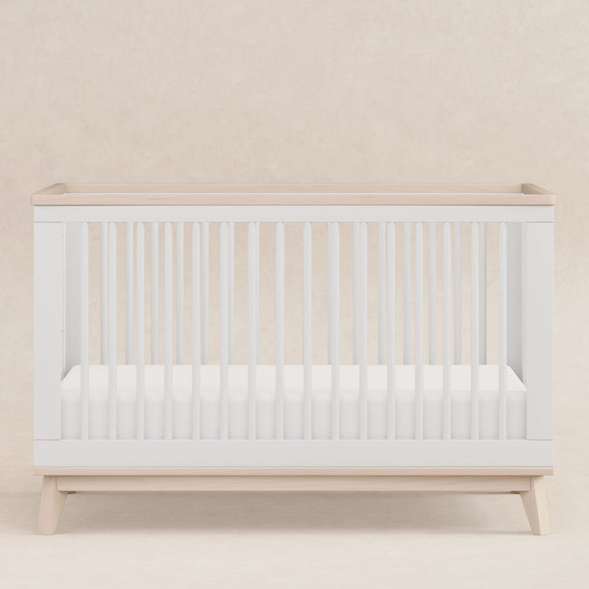 M5801WNX,Babyletto,Scoot 3-in-1 Convertible Crib w/ToddlerBedConversion Kit in White/WashedNatural