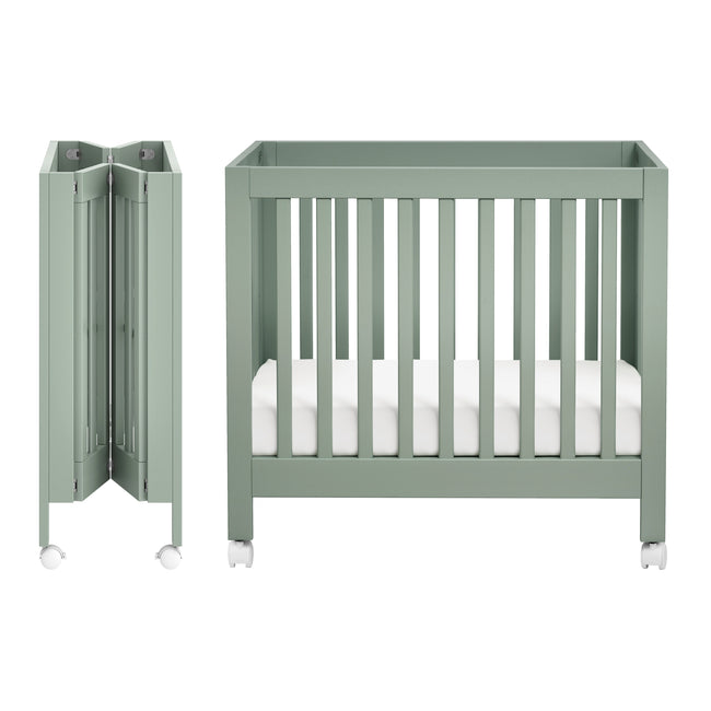 M6698LS,Babyletto,Origami Mini Crib in Light Sage
