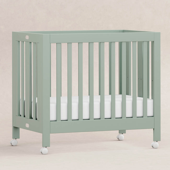 M6698LS,Babyletto,Origami Mini Crib in Light Sage