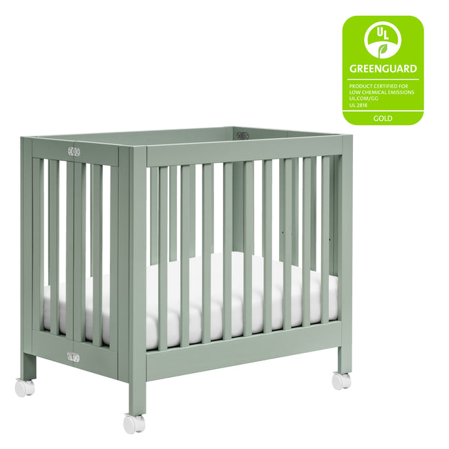 M6698LS,Babyletto,Origami Mini Crib in Light Sage