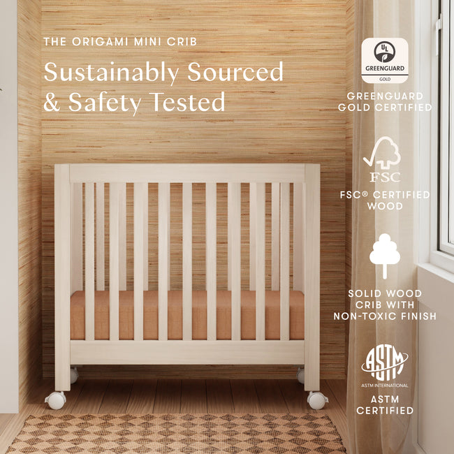 M6698NX,Babyletto,Origami Mini Crib in Washed Natural