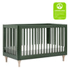 M9001FRGRNX,Babyletto,Lolly 3-in-1 Convertible Crib w/Toddler Conversion  Forest Green/Washed Natural