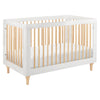 M9001WN,Babyletto,Lolly 3-in-1 Convertible Crib w/Toddler Bed Conversion Kit in White/Natural