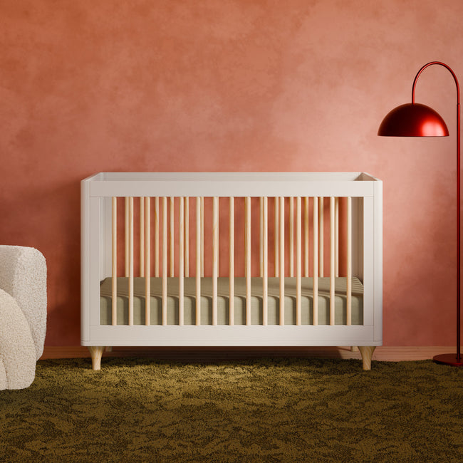 M9001WN,Babyletto,Lolly 3-in-1 Convertible Crib w/Toddler Bed Conversion Kit in White/Natural