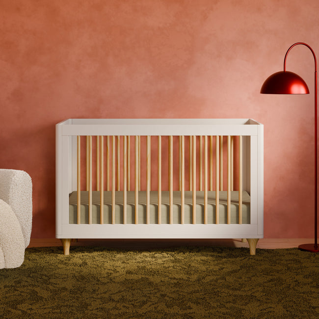 M9001WN,Babyletto,Lolly 3-in-1 Convertible Crib w/Toddler Bed Conversion Kit in White/Natural