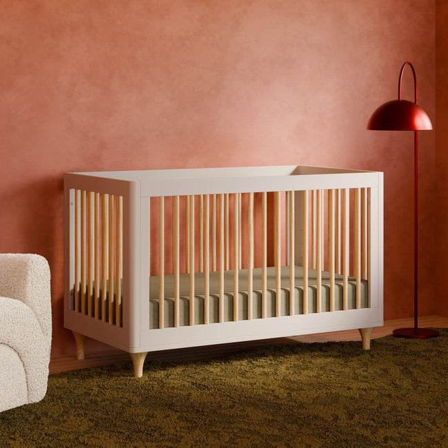 M9001WN,Babyletto,Lolly 3-in-1 Convertible Crib w/Toddler Bed Conversion Kit in White/Natural