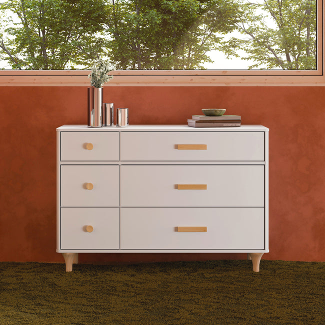 M9016WN,Babyletto,Lolly 6-Drawer Double Dresser  Assembled in White/Natural