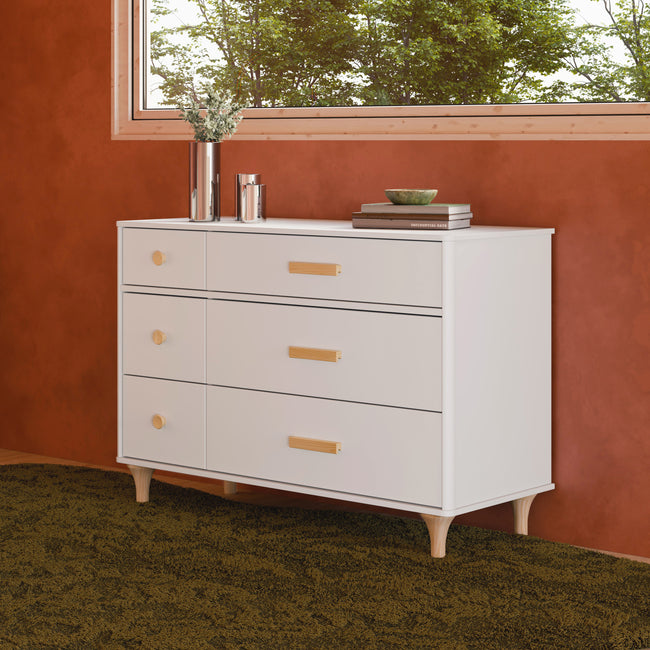 M9016WN,Babyletto,Lolly 6-Drawer Double Dresser  Assembled in White/Natural