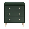 M9023FRGRNX,Babyletto,Lolly 3-Drawer Changer Dresser w/Removable Tray  Forest Green/Washed Natural