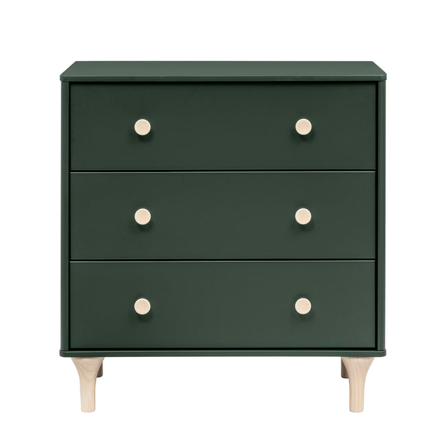 M9023FRGRNX,Babyletto,Lolly 3-Drawer Changer Dresser w/Removable Tray  Forest Green/Washed Natural