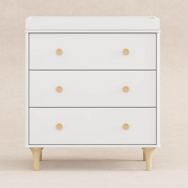 M9023WN,Babyletto,Lolly 3-Drawer Changer Dresser w/Removable Changing Tray in White/Natural