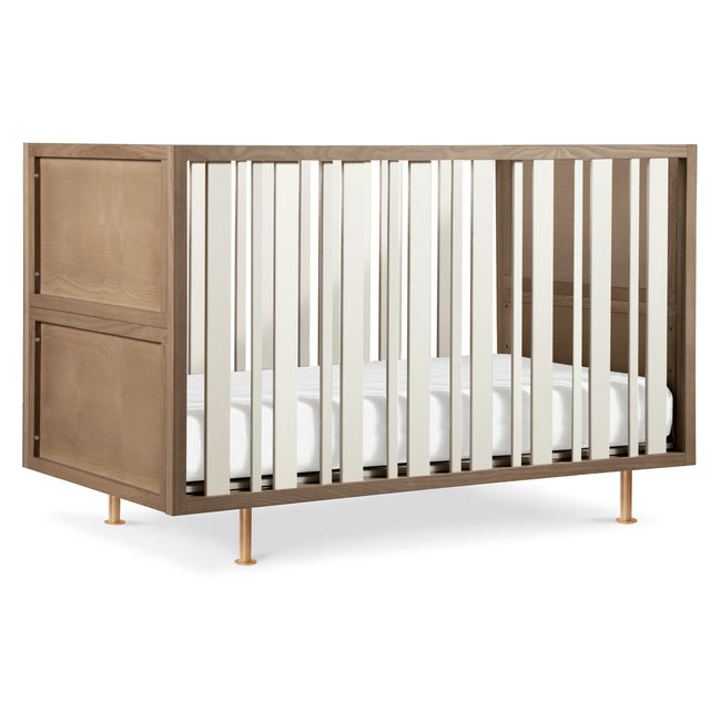 NW15001AY,Nursery Works,Novella Crib w/Toddler Bed Conversion Kit in Stained Ash/Ivory