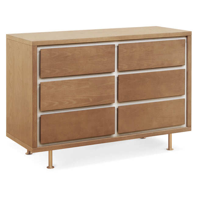 NW15026AY,Nursery Works,Novella 6-Drawer Dresser in Stained Ash/Ivory Finish