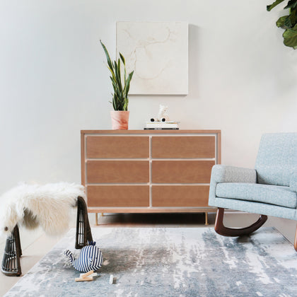 NW15026AY,Nursery Works,Novella 6-Drawer Dresser in Stained Ash/Ivory Finish