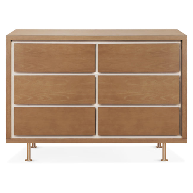 NW15026AY,Nursery Works,Novella 6-Drawer Dresser in Stained Ash/Ivory Finish
