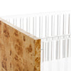 NW26101CKBU,Nursery Works,Altair Crib in Clear Acrylic with Burl