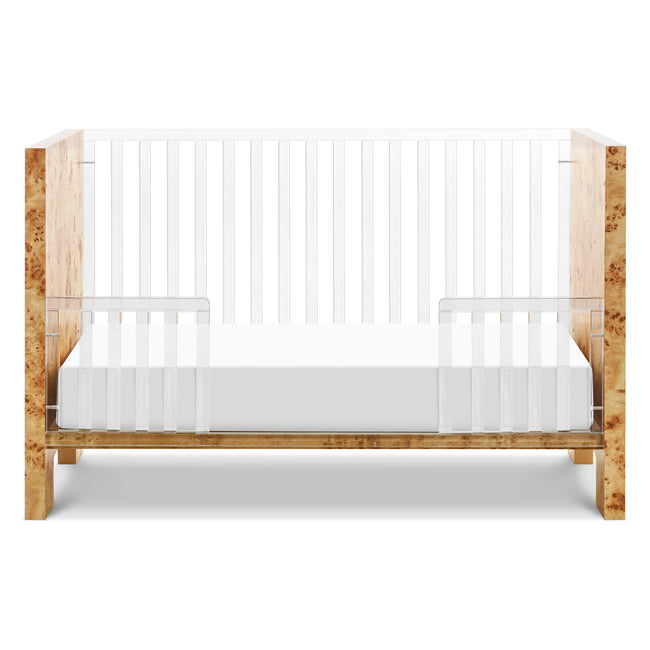 NW26101CKBU,Nursery Works,Altair Crib in Clear Acrylic with Burl