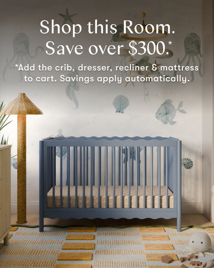 blue wavy crib