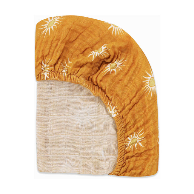 T26934,Babyletto,Golden Hour Muslin All-Stages Bassinet Sheet in GOTS Certified Organic Cotton