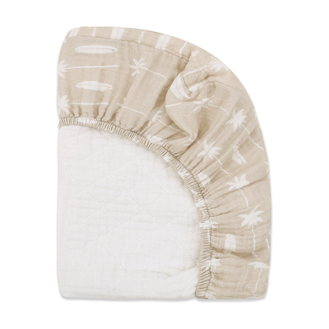 T27037,Babyletto,Beach Bum Quilted Muslin Changing Pad Cover in GOTS Certified Organic Cotton