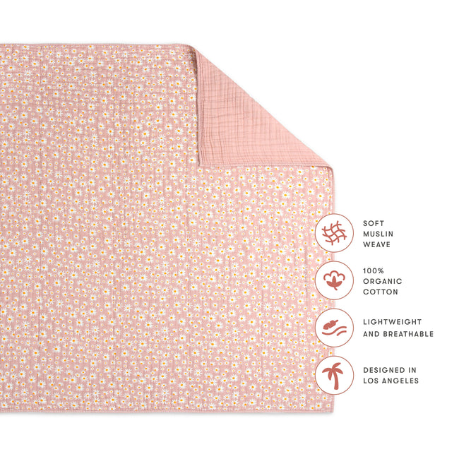 T28039,Babyletto,Daisy Muslin Quilt in GOTS Certified Organic Cotton