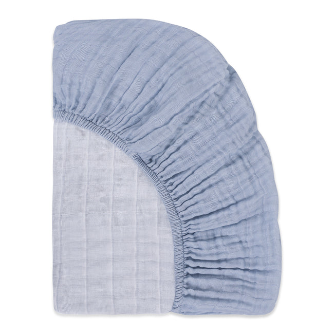 T29633DP,Babyletto,Dewdrop Muslin All-Stages Midi Crib Sheet in GOTS Certified Organic Cotton