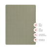 T29733MCA,Babyletto,Matcha Muslin All-Stages Midi Crib Sheet in GOTS Certified Organic Cotton