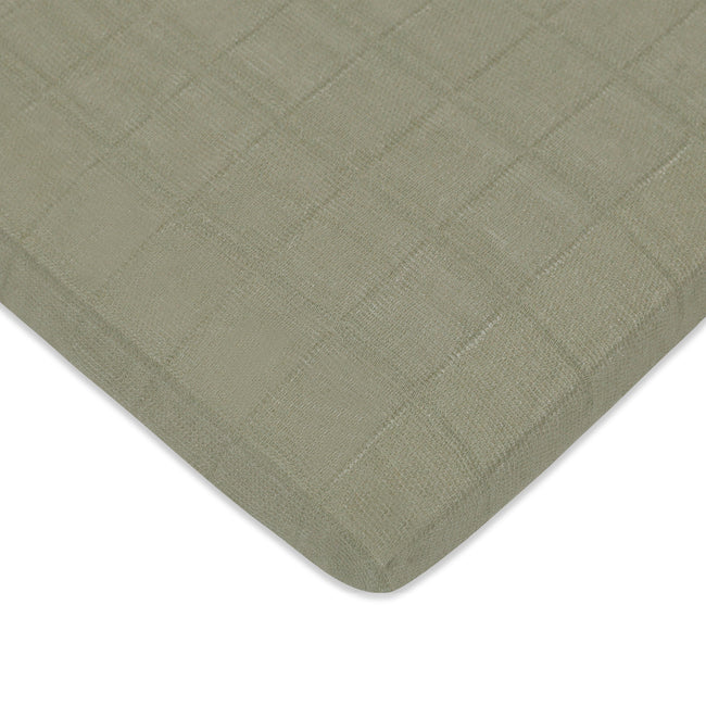 T29734MCA,Babyletto,Matcha Muslin All-Stages Bassinet Sheet in GOTS Certified Organic Cotton