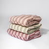 T30435,Babyletto,Maroon Stripe Muslin Crib Sheet in GOTS Certified Organic Cotton