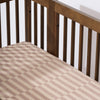 T30635,Babyletto,Cocoa Stripe Muslin Crib Sheet in GOTS Certified Organic Cotton