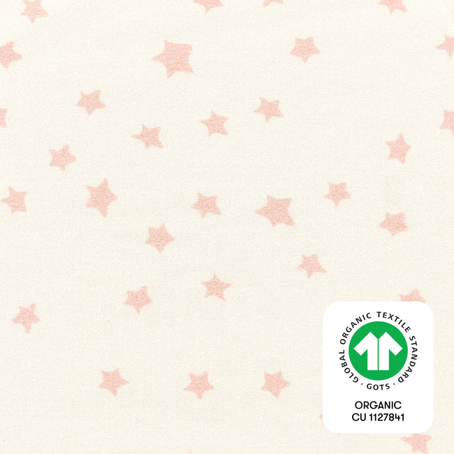 T31035IDS,Babyletto,Doodle Stars Organic Brushed Cotton Crib Sheet in Ivory with Dusty Rose Stars