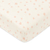 T31036IDS,Babyletto,Doodle Stars Organic Brushed Cotton Mini CribSheet in Ivory with Dusty Rose Stars
