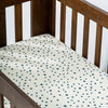 T31036IVS,Babyletto,Doodle Stars Organic Brushed Cotton Mini CribSheet in Ivory with Navy Stars