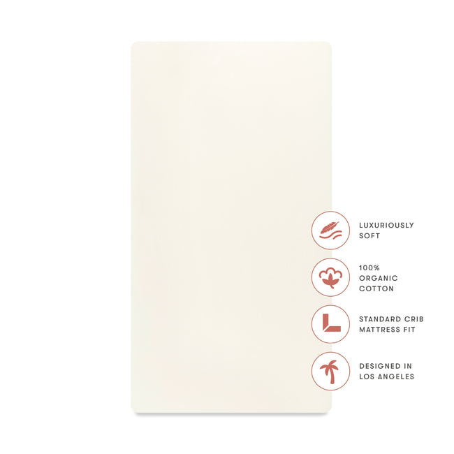 T32635I,Babyletto,Organic Brushed Cotton Crib Sheet in Ivory