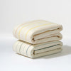 T33635ICS,Babyletto,Wonky Stripe Organic Brushed Cotton Crib Sheet in Ivory with Cool Multi-Color Stripes
