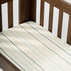 T33636ICS,Babyletto,Wonky Stripe Organic Brushed Cotton Mini CribSheet in Ivory with Cool Multi-Color Stripes