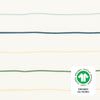 T33636ICS,Babyletto,Wonky Stripe Organic Brushed Cotton Mini CribSheet in Ivory with Cool Multi-Color Stripes