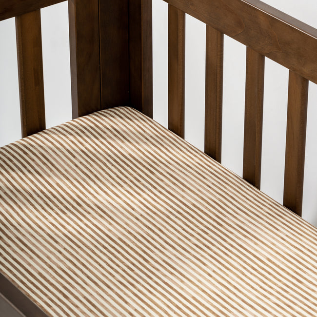 T34336AS,Babyletto,Nate Berkus x Babyletto Mini Crib Sheet in Autumn Stripe