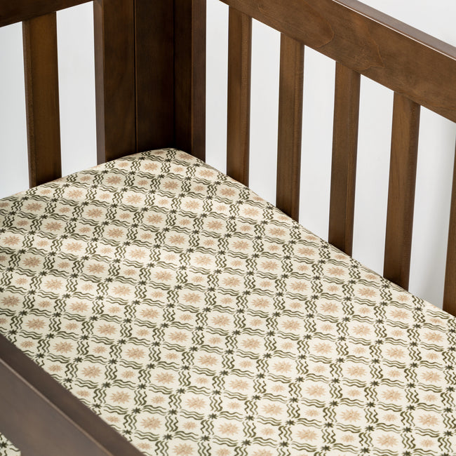 T34336JSR,Babyletto,Nate Berkus x Babyletto Mini Crib Sheet in Juniper Star