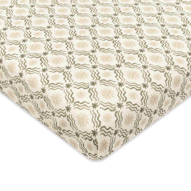 T34336JSR,Babyletto,Nate Berkus x Babyletto Mini Crib Sheet in Juniper Star
