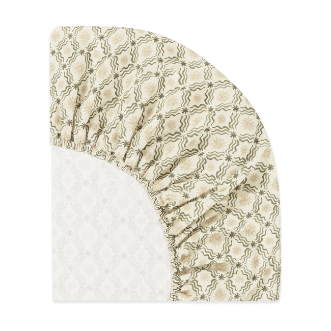 T34336JSR,Babyletto,Nate Berkus x Babyletto Mini Crib Sheet in Juniper Star