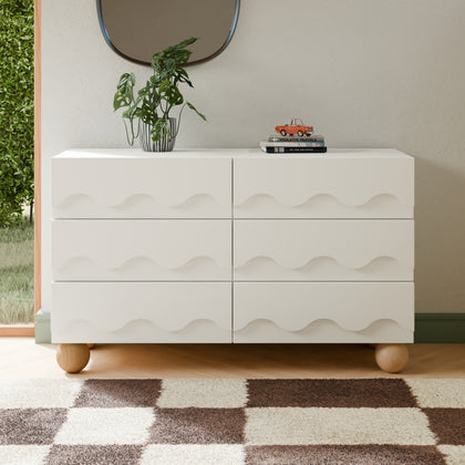 Lido Wave 6-Drawer Wide Assembled Dresser (56")