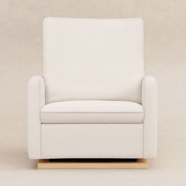 M20984CSHLB,Babyletto,Cali Pillowback Chair and a Half Glider in Chantilly Fleece w/ Light Wood Base