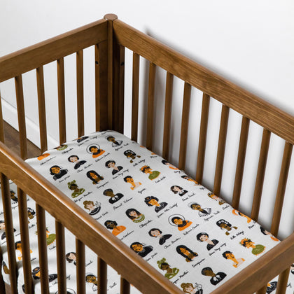 Mini Crib Sheet in GOTS Certified Organic Muslin Cotton