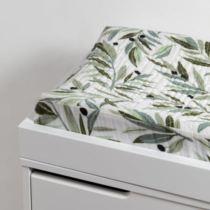 Quilted Changing Pad Cover in GOTS Certified Organic Muslin Cotton