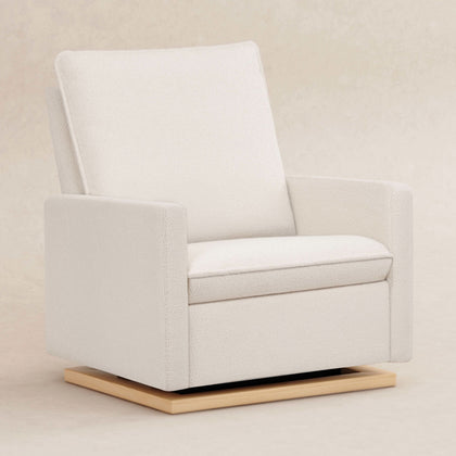 M20984CSHLB,Babyletto,Cali Pillowback Chair and a Half Glider in Chantilly Fleece w/ Light Wood Base