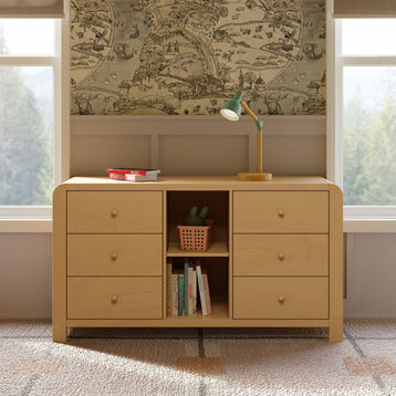 TipToe 6-Drawer Extra Wide Assembled Dresser with Cubbies (62